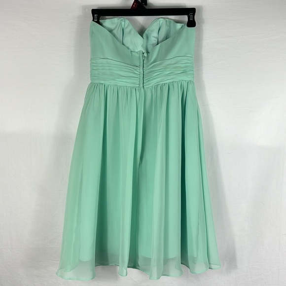 Youth Strapless Aqua Fully Lined Mini Dress - Picture 2 of 6